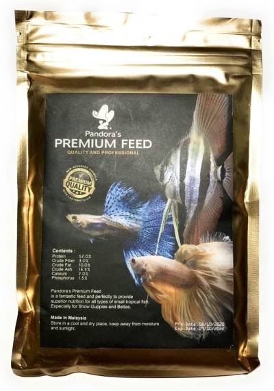 1 BAG 100GR -PANDORA’S PREMIUM FEED- BEST FOOD FOR BETTA & GUPPY (FRY-ADULT)